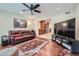 Open-concept living room seamlessly connected to the kitchen, perfect for modern living at 1496 Leafmore Pl, Decatur, GA 30033