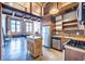 Modern kitchen features stainless steel appliances, mosaic backsplash, and mobile island at 170 Boulevard Se # 421 H, Atlanta, GA 30312
