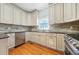 Charming kitchen with ample storage, stainless steel appliances, stone countertops, and classic tile backsplash at 2051 E Piedmont Rd, Marietta, GA 30062