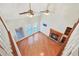 Bright living room featuring hardwood floors, a cozy fireplace, and large windows, creating an inviting and spacious atmosphere at 2051 E Piedmont Rd, Marietta, GA 30062