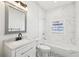Bathroom with a bathtub, shower, and single sink vanity with granite countertop at 793 Joseph E Boone Nw Blvd, Atlanta, GA 30314