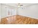 Bedroom with a ceiling fan, recessed lights, and french doors to the deck at 793 Joseph E Boone Nw Blvd, Atlanta, GA 30314