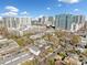 An aerial view of the apartment complex with skyscrapers in the background at 48 Peachtree Ne Ave # 412, Atlanta, GA 30305
