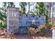 Elegant stone community sign for Pinebrook, showcasing stylish lighting and landscaping at 1436 Maston Rd, Auburn, GA 30011
