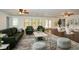 A spacious basement living room with plush seating and ample lighting at 110 Mountain Laurel Ct, Canton, GA 30114
