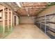 Unfinished basement featuring framing, shelving, and visible ductwork at 110 Mountain Laurel Ct, Canton, GA 30114