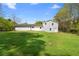 Expansive backyard with lush green grass and a view of the two-story home's exterior at 3351 Grand Central Dr, Snellville, GA 30078