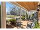 Relaxing front porch with rocking chairs and a beautiful view of the surrounding landscape at 4121 N Swann St, Covington, GA 30014
