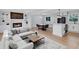 Beautiful living space showcasing a stone fireplace, hardwood floors and modern appliances at 3632 Glen Mora Drive, Decatur, GA 30032