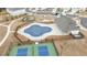 An aerial photo showing the pool, tennis courts and playground areas of the community at 3739 Silvery Way, Powder Springs, GA 30127