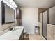 Bathroom features a large shower, vanity, and neutral finishes for a clean and modern design at 172 Knightwood Point, Acworth, GA 30101