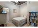 Cozy bedroom with neutral walls, carpet, standard bed, bookcase, and ensuite access at 172 Knightwood Point, Acworth, GA 30101