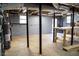 Large unfinished basement with a concrete floor, support beams, and equipment, awaiting your personal design touches at 3701 Rainbow Cir, Snellville, GA 30039