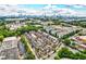 An aerial view showing a large neighborhood in front of a city skyline in the distance at 1239 Chelsea Nw Cir, Atlanta, GA 30318