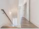 Interior staircase with modern railing and minimalist design details at 1239 Chelsea Nw Cir, Atlanta, GA 30318