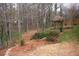 Picturesque backyard featuring mature trees, a wooded area, and decorative gazebo at 179 Hunters Crk, Dallas, GA 30157