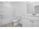 Bathroom featuring tub with shower, toilet, and white vanity with storage at 213 Groveton Ct, Euharlee, GA 30145