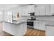Modern kitchen with stainless steel appliances, granite countertops and hardwood floors at 213 Groveton Ct, Euharlee, GA 30145