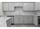 Kitchen features stainless steel appliances, light grey cabinets and granite counters at 313 Skye Ln # 49, Cartersville, GA 30121