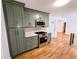 Elegant kitchen featuring stainless steel appliances and stylish green cabinetry at 4430 Locksley Rd, Tucker, GA 30084