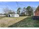 Large backyard featuring extra storage with mature trees at 5205 Dunmoreland Ct, Atlanta, GA 30349