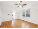 Charming bedroom with hardwood floors, ceiling fan and bright windows at 2654 Jefferson Ter, Atlanta, GA 30344