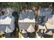 Aerial view of homes showcasing roof lines and surrounding landscaping at 3277 Wyesham Cir, Duluth, GA 30096