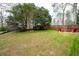 Spacious backyard with a wooden fence and an outdoor fire pit area at 5400 Due West Rd, Powder Springs, GA 30127