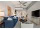 Comfortable living room open to the modern kitchen at 923 Peachtree Ne St # 930, Atlanta, GA 30309