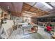 Interior view of a large workshop with woodworking tools, work benches, and storage at 4751 Bill Cheek Rd, Auburn, GA 30011