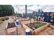 Community garden area featuring raised garden beds and a colorful fence at 1116 Heatherland Dr, Marietta, GA 30066