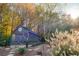 A charming chicken coop surrounded by grass, ornamental grass, and trees at 201 Edwards Brook Ct, Canton, GA 30115