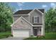 Charming two-story home with stone accents, gray siding, a two-car garage and manicured front lawn at 712 Shetland Trl, Cartersville, GA 30121