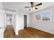 Bedroom with hardwood flooring, natural light, and a ceiling fan at 2852 Crabapple Lane, Dacula, GA 30019