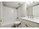 Clean bathroom with shower and tub combo with a single sink vanity at 1150 Collier Nw Rd # J11, Atlanta, GA 30318
