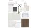 Kitchen design board highlighting cabinet hardware, faucet, lighting, countertops, and backsplash at 1919 Repose Dr, Chamblee, GA 30341