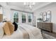 Relaxing main bedroom with a king-size bed, a dresser with triple mirrors, and scenic outdoor views at 1919 Repose Dr, Chamblee, GA 30341