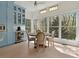 Charming breakfast nook with large windows offering beautiful views of the surrounding landscape at 582 Lakeshore Ne Dr, Atlanta, GA 30307
