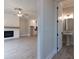 Stylish half-bathroom with a pedestal sink and modern finishes, located off the main living area at 161 Basil St, Cumming, GA 30040