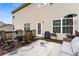 Spacious outdoor deck featuring comfortable seating, a dining area, and a heater, perfect for entertaining at 4695 Ferncrest Pl, Douglasville, GA 30135