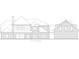Architectural rear elevation of the home, displaying the back design with a patio at 202 Kenneth Drive, Alpharetta, GA 30009