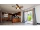 Open floor plan featuring combined living room and kitchen with a view to the backyard at 6355 Valhalla Dr, Douglasville, GA 30135