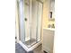 Bathroom featuring a glass enclosed shower and updated vanity at 2958 Klondike Rd, Lithonia, GA 30038
