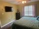 Comfortable bedroom with a ceiling fan, TV and large bed at 2490 Laurel Nw Cir, Atlanta, GA 30311