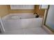 The primary bathroom boasts a tiled jacuzzi tub for relaxation at 460 Greystone Ln, Douglasville, GA 30134