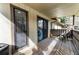 Outdoor balcony overlooking backyard with sliding glass door at 401 Woodcliff Dr, Atlanta, GA 30350