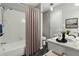 Bathroom with tub, shower, and stylish vanity at 401 Woodcliff Dr, Atlanta, GA 30350