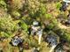 An aerial view of the home showing the pool and an expansive driveway with lush landscaping at 1544 Blue Bird Way, Cumming, GA 30041