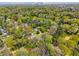Scenic aerial shot of a tree filled neighborhood with houses tucked under the canopy with city views in background at 1350 Elizabeth Sw Ave, Atlanta, GA 30310