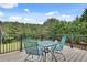 Relaxing deck area with outdoor seating and a scenic view of the surrounding trees and sky at 179 Bradshaw Park Dr, Woodstock, GA 30188